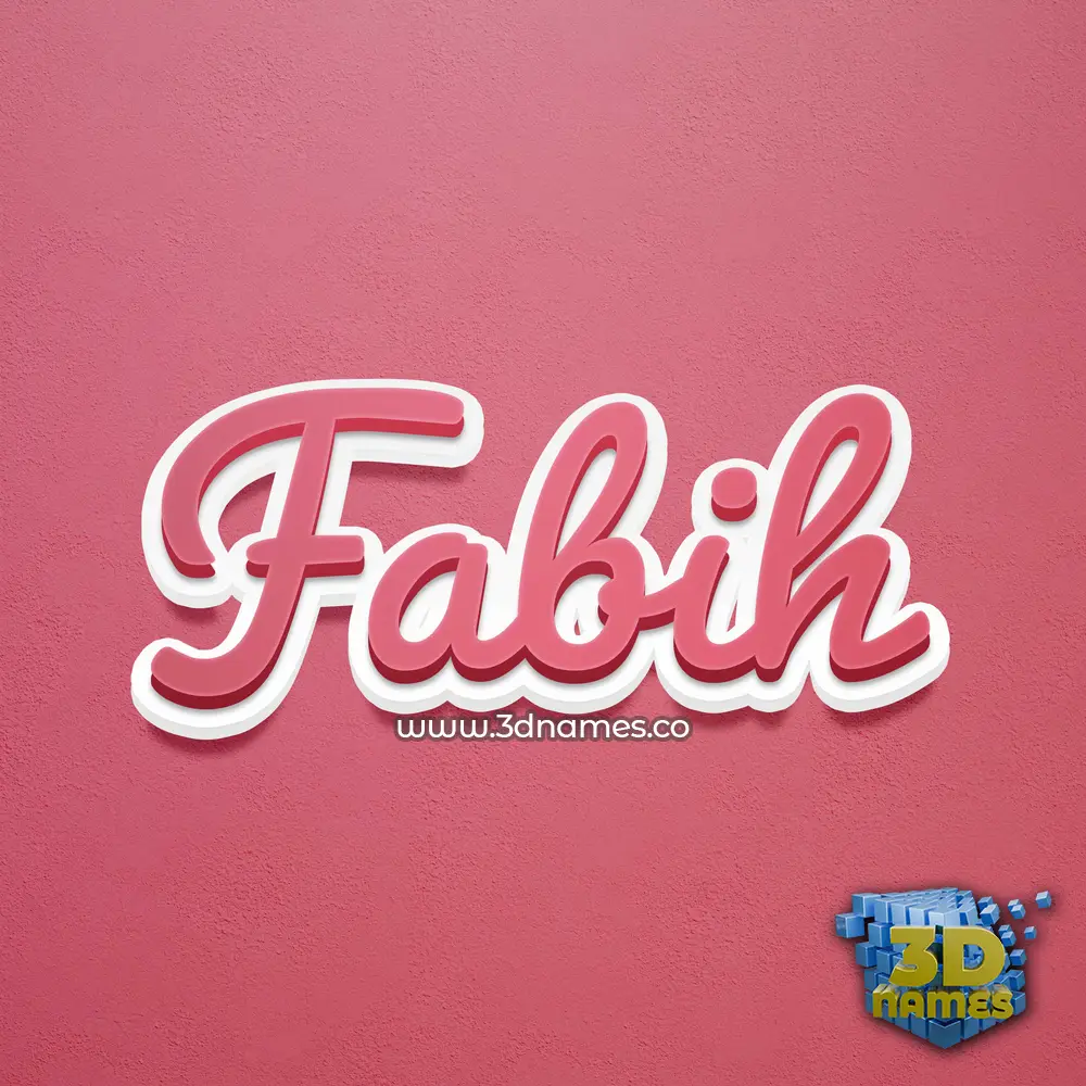 fabih in Red Scribble style - 3D name wallpaper