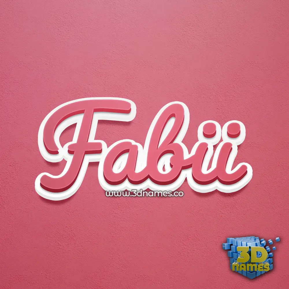 fabii in Red Scribble style - 3D name wallpaper