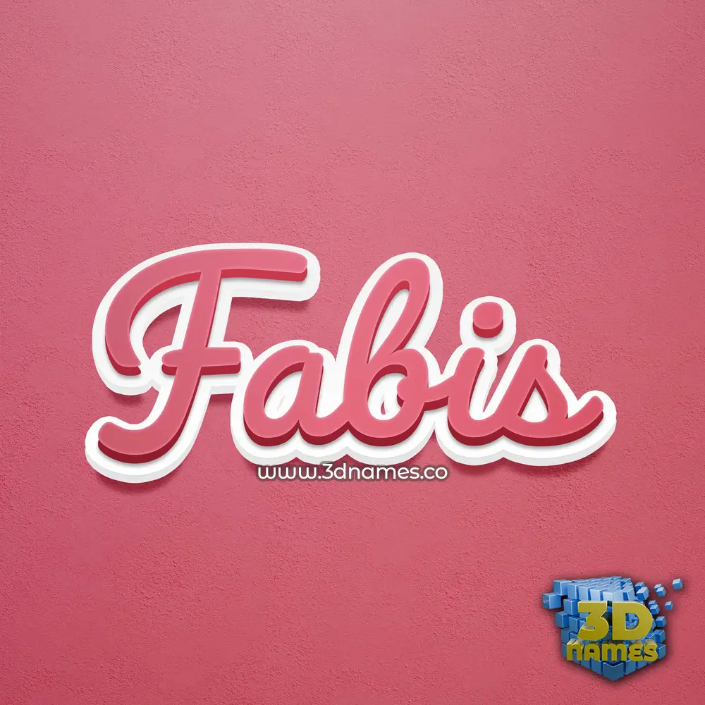 fabis in Red Scribble style - 3D name wallpaper