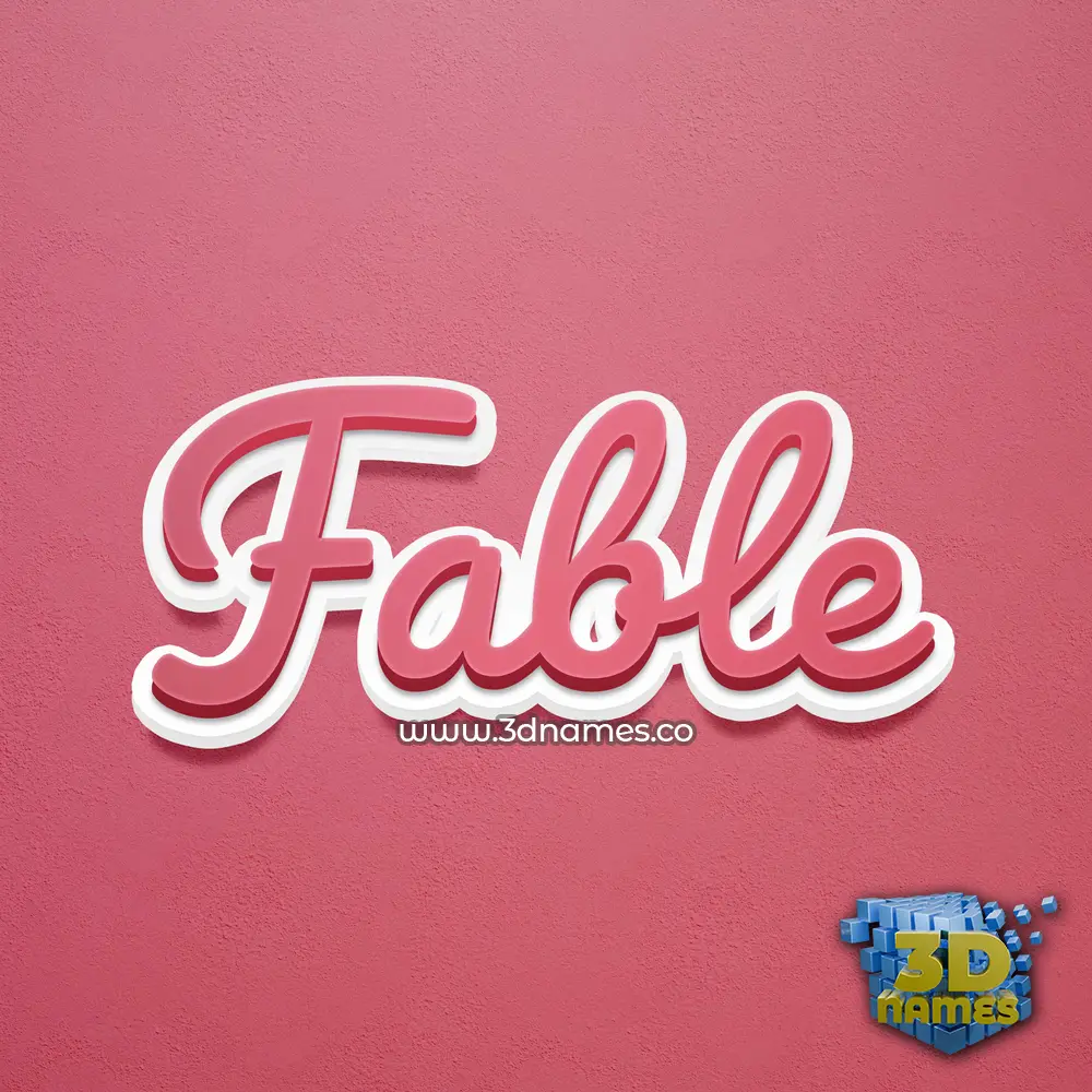 fable in Red Scribble style - 3D name wallpaper