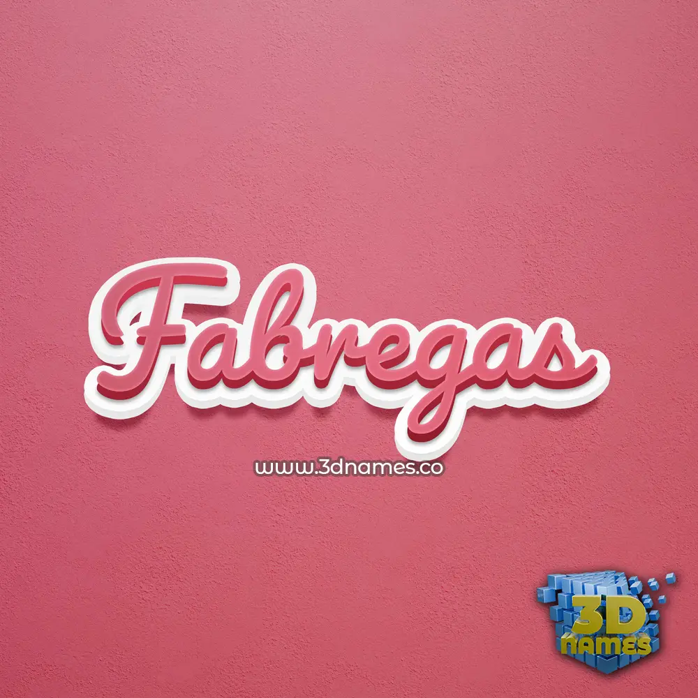 fabregas in Red Scribble style - 3D name wallpaper
