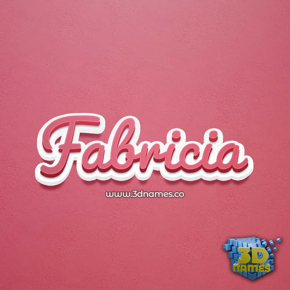 fabricia in Red Scribble style - 3D name wallpaper