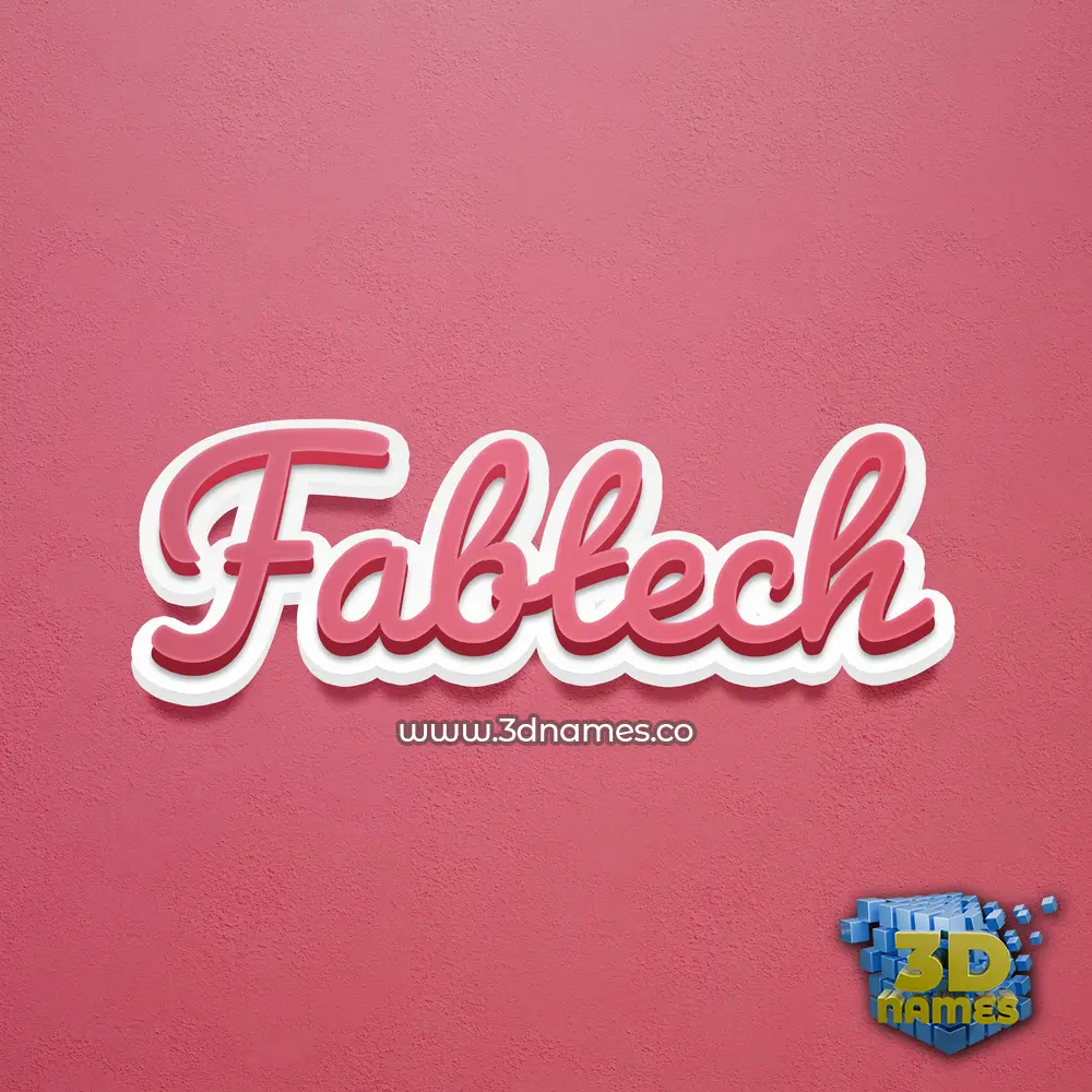 fabtech in Red Scribble style - 3D name wallpaper