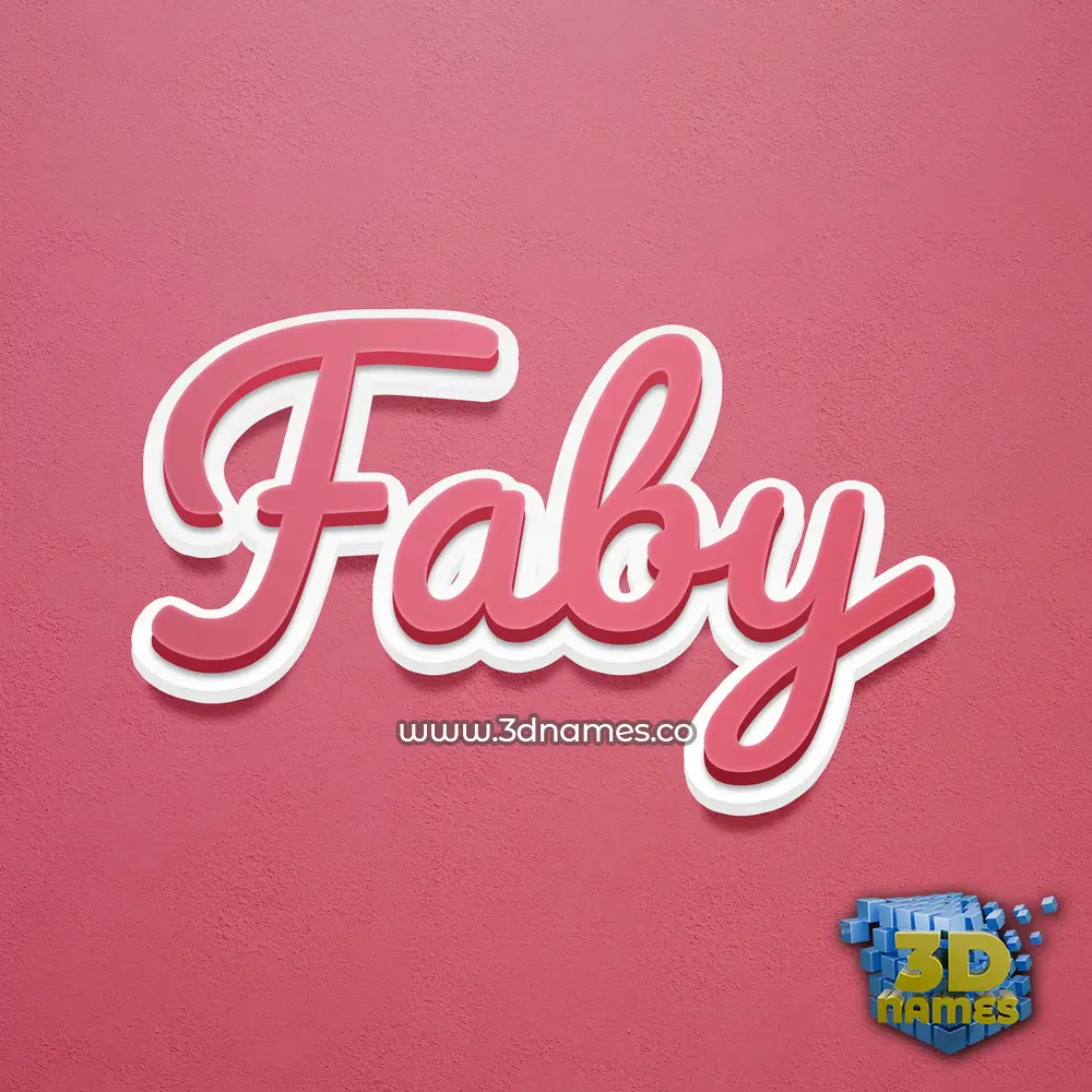 faby in Red Scribble style - 3D name wallpaper