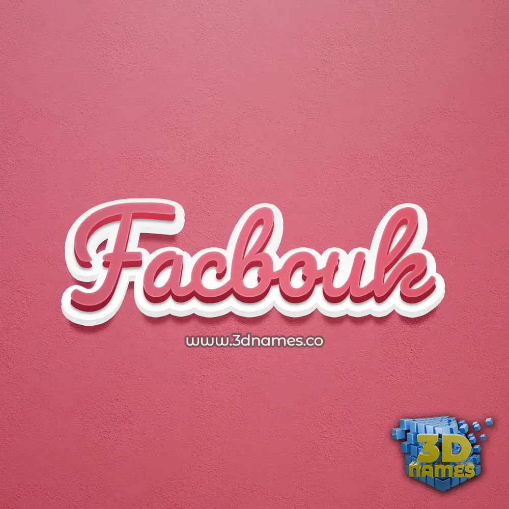 facbouk in Red Scribble style - 3D name wallpaper