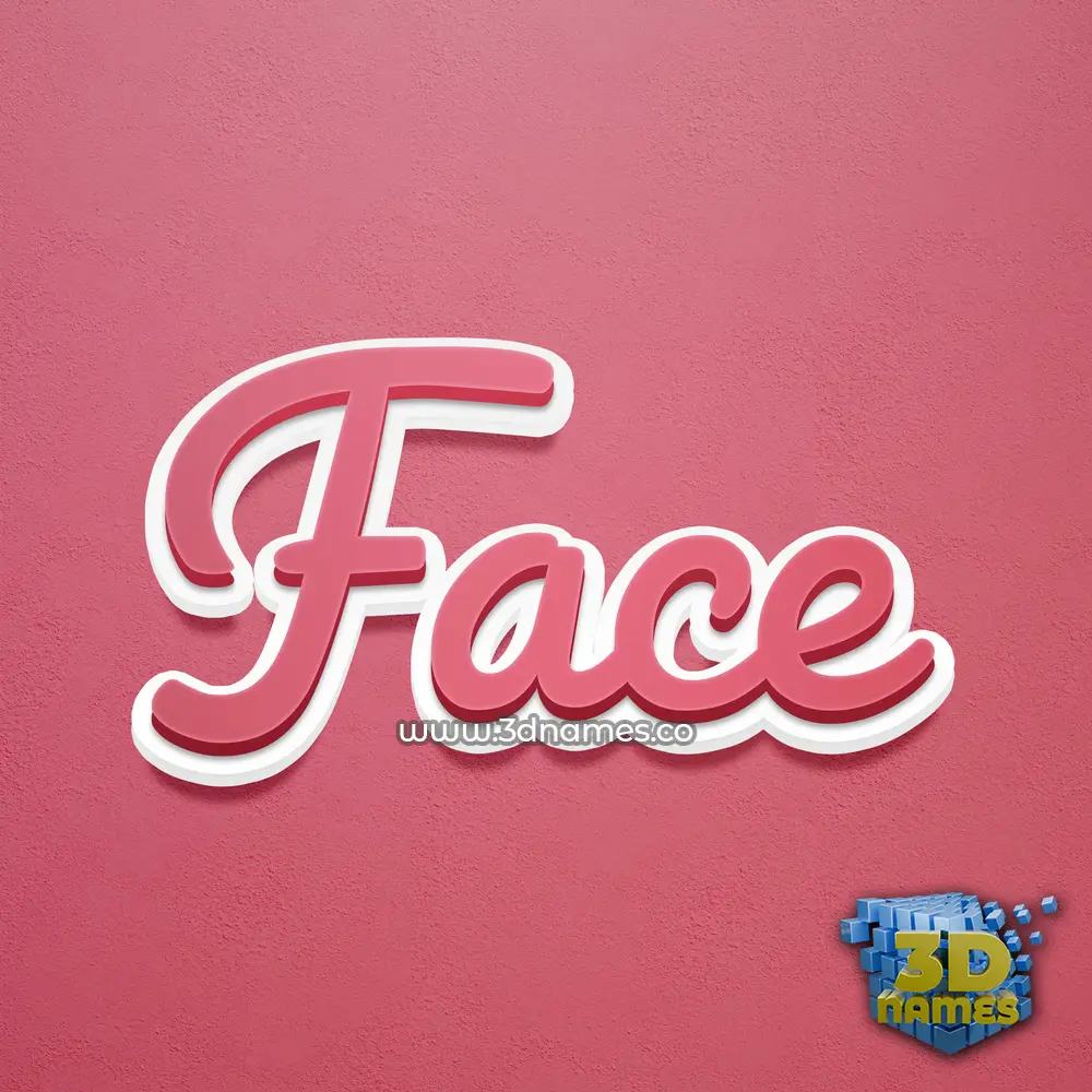 face in Red Scribble style - 3D name wallpaper