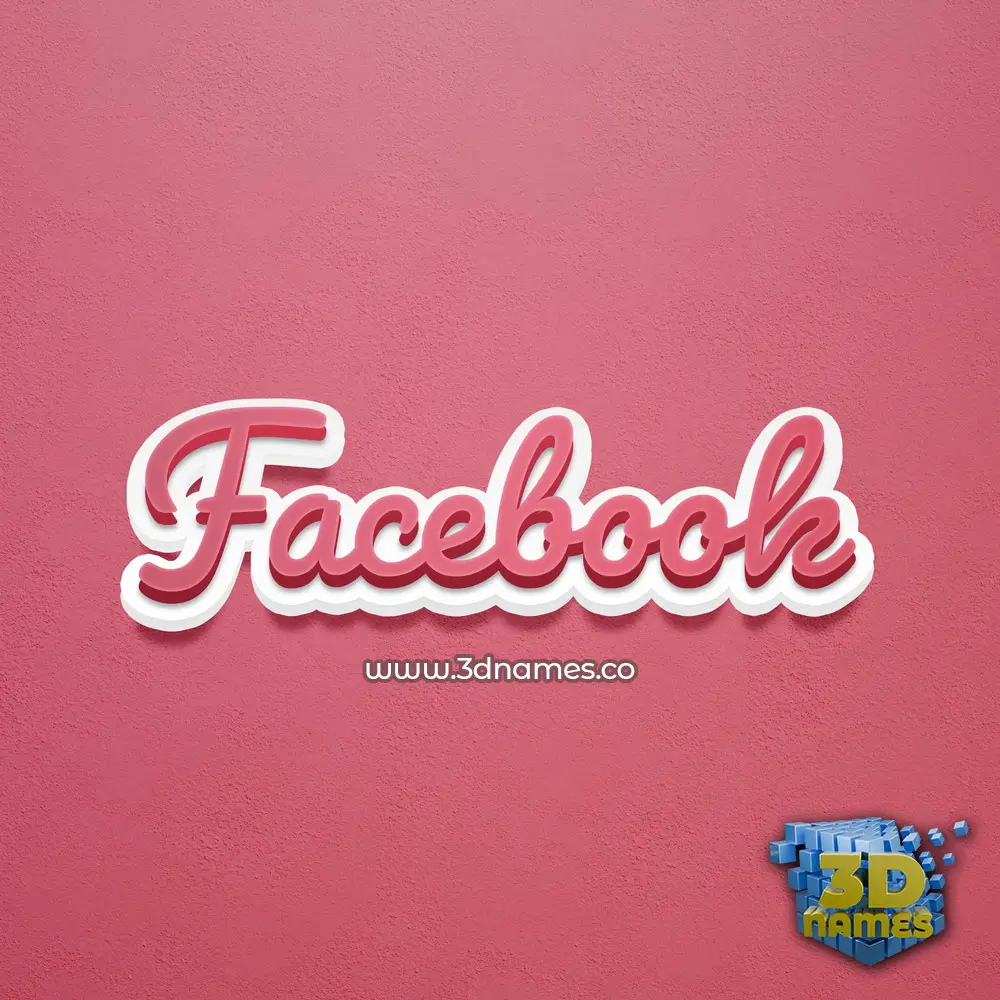 facebook in Red Scribble style - 3D name wallpaper