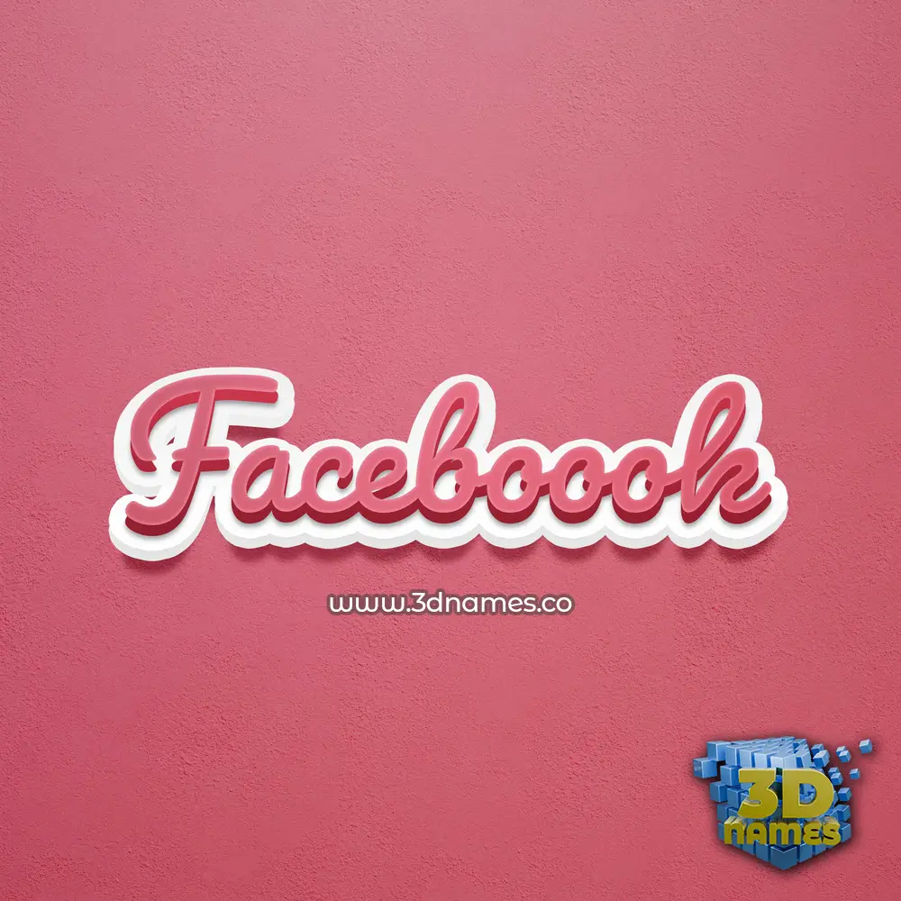 faceboook in Red Scribble style - 3D name wallpaper