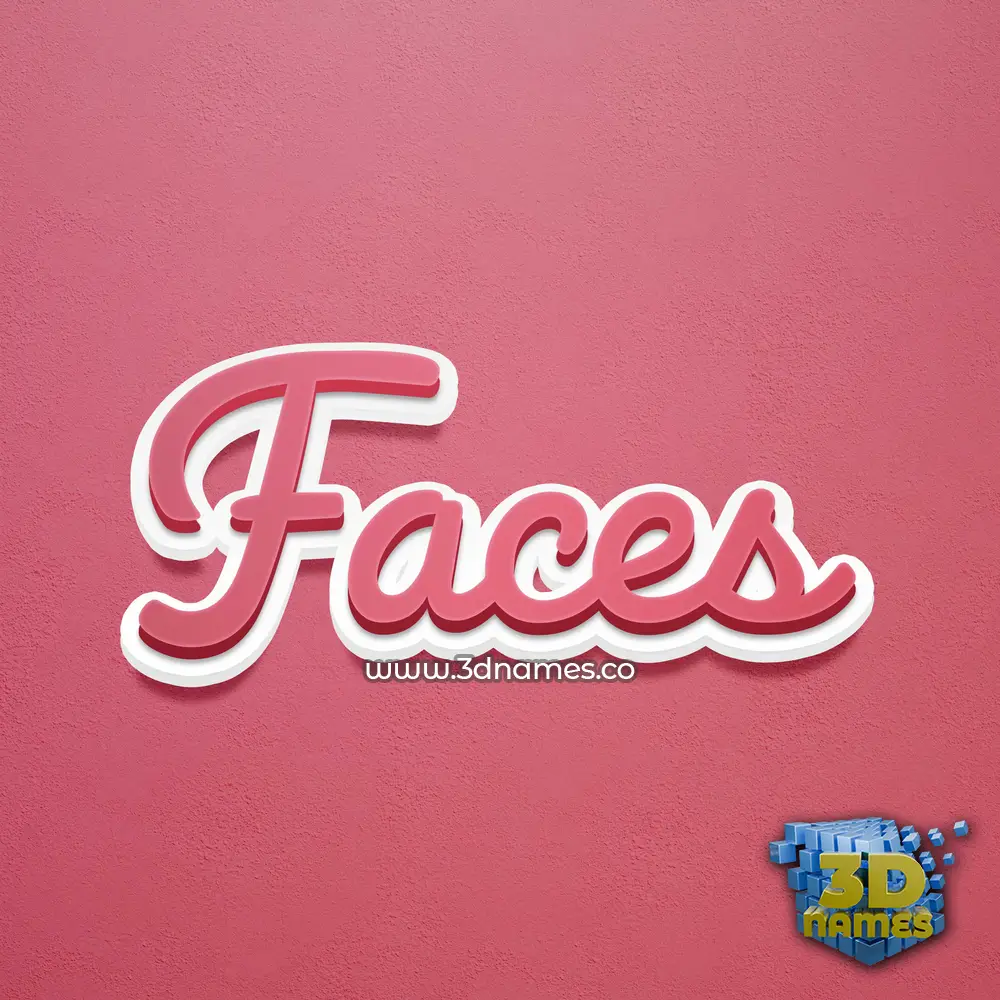 faces in Red Scribble style - 3D name wallpaper