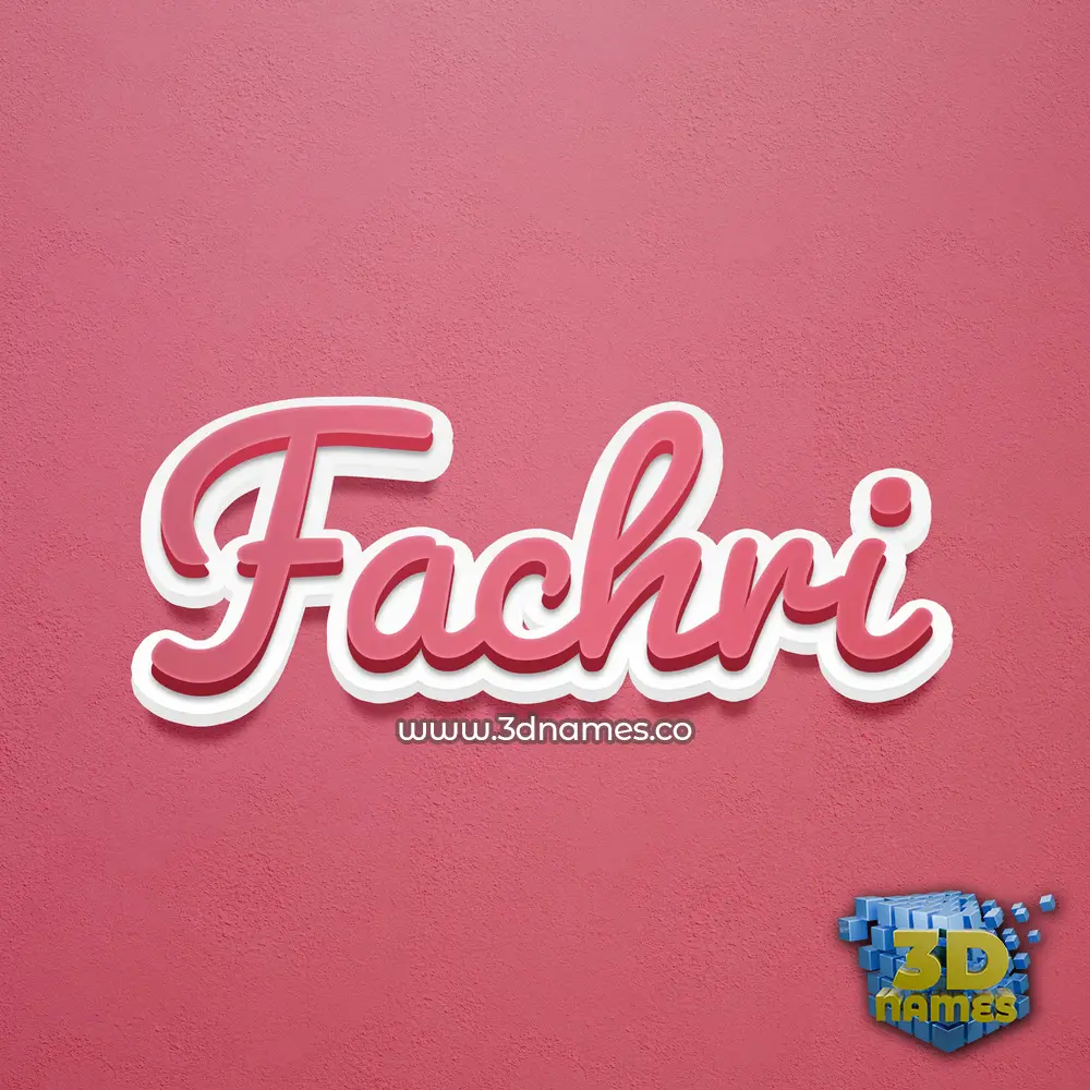 fachri in Red Scribble style - 3D name wallpaper