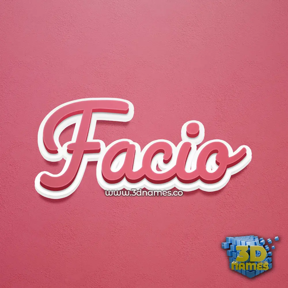 facio in Red Scribble style - 3D name wallpaper