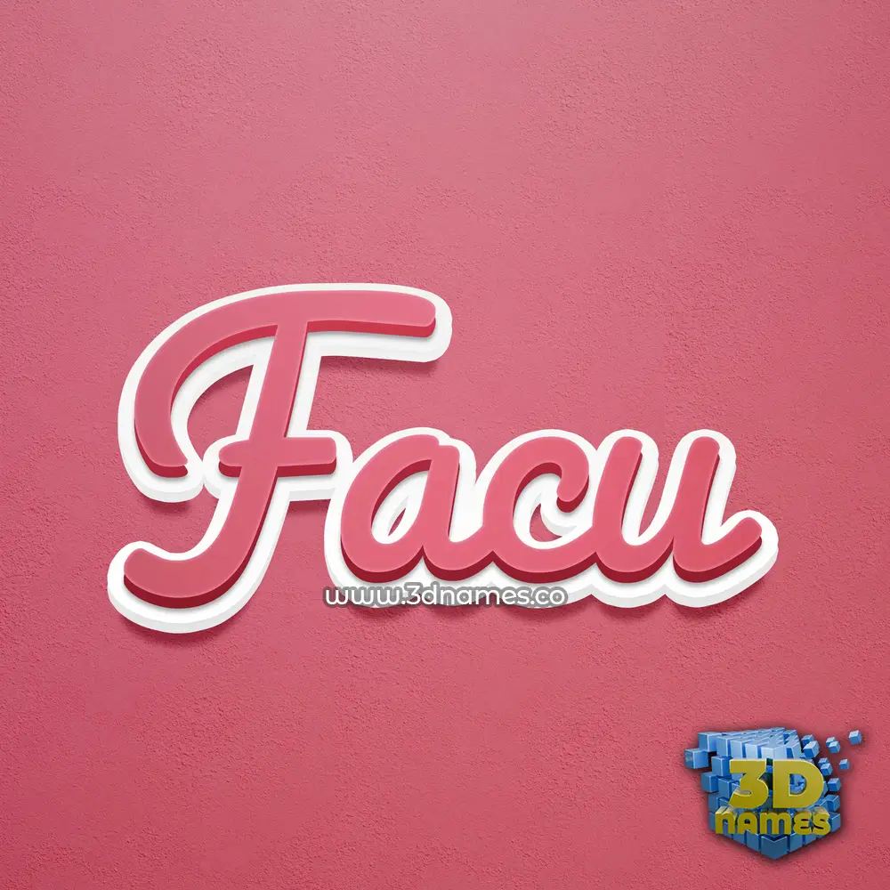 facu in Red Scribble style - 3D name wallpaper