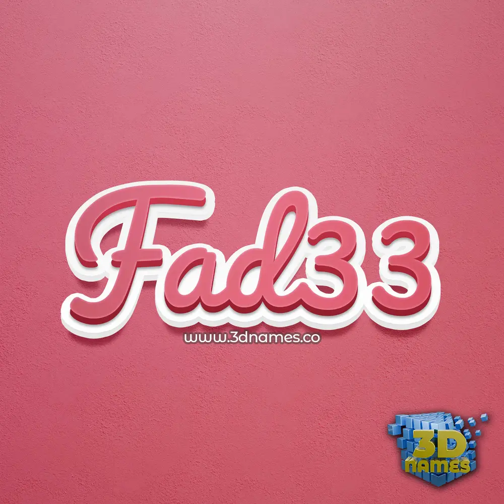 fad33 in Red Scribble style - 3D name wallpaper