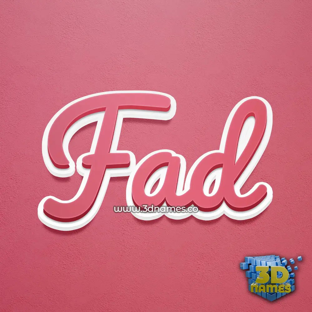 fad in Red Scribble style - 3D name wallpaper
