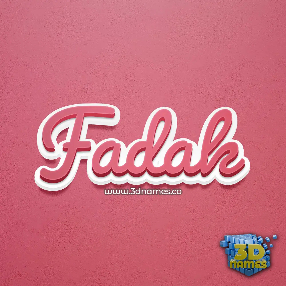 fadak in Red Scribble style - 3D name wallpaper