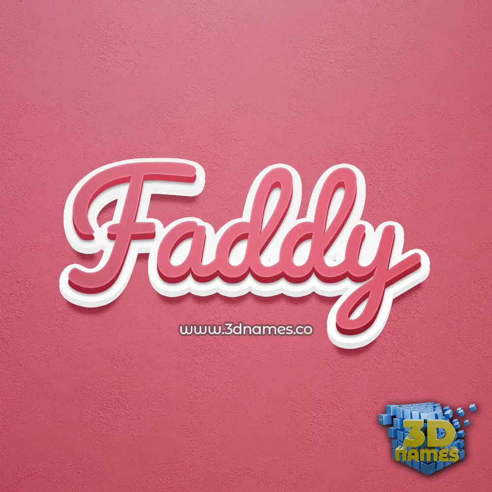 faddy in Red Scribble style - 3D name wallpaper