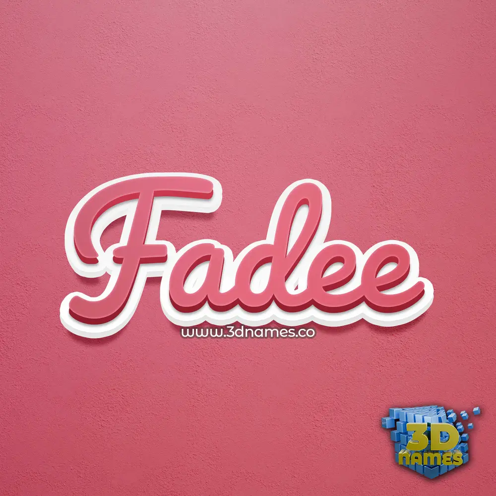 fadee in Red Scribble style - 3D name wallpaper