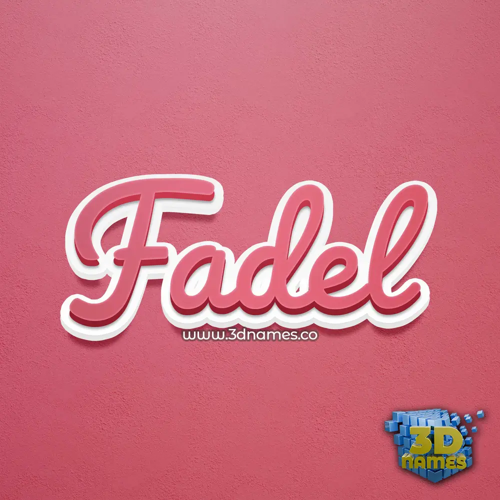 fadel in Red Scribble style - 3D name wallpaper