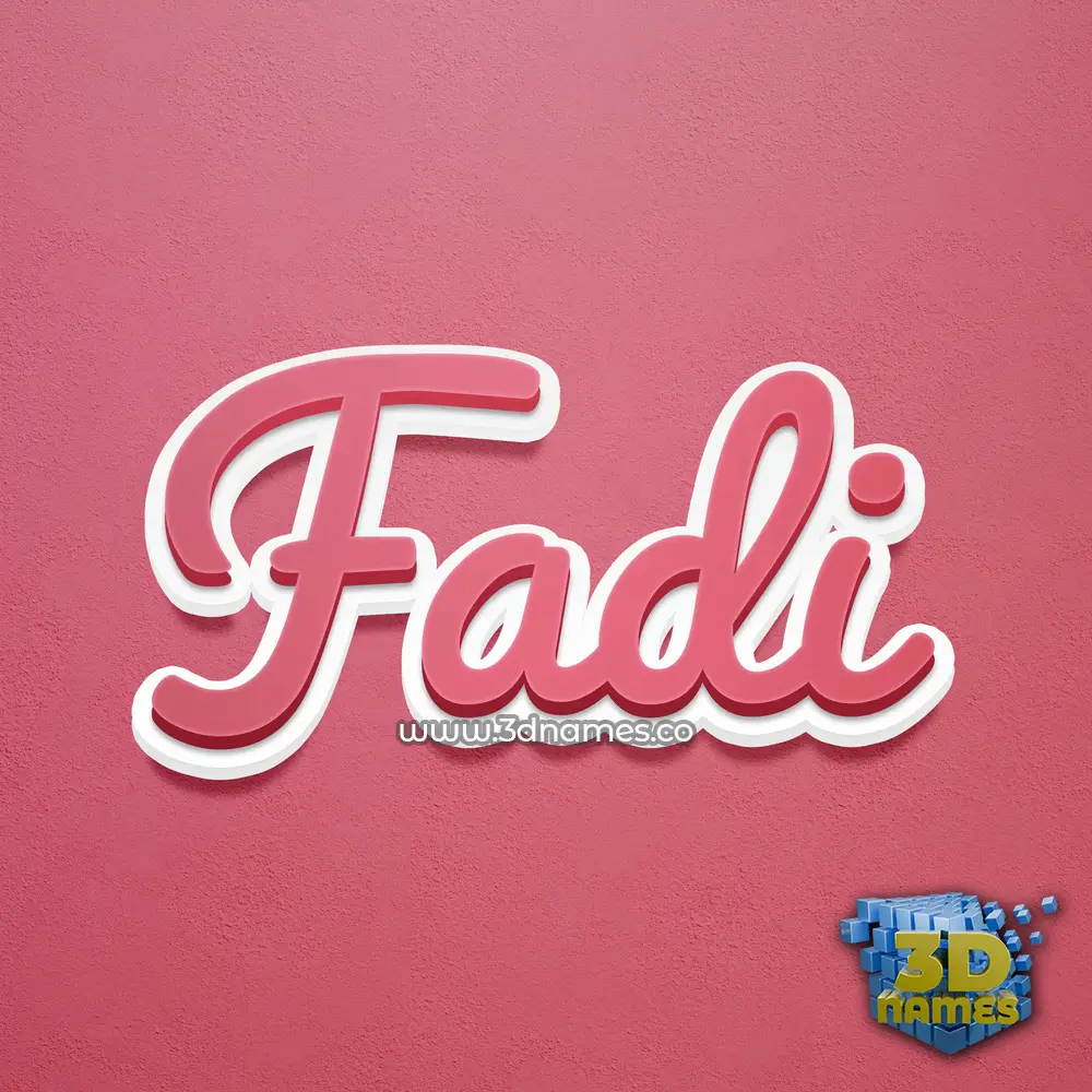 fadi in Red Scribble style - 3D name wallpaper