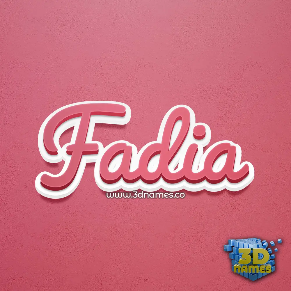 fadia in Red Scribble style - 3D name wallpaper