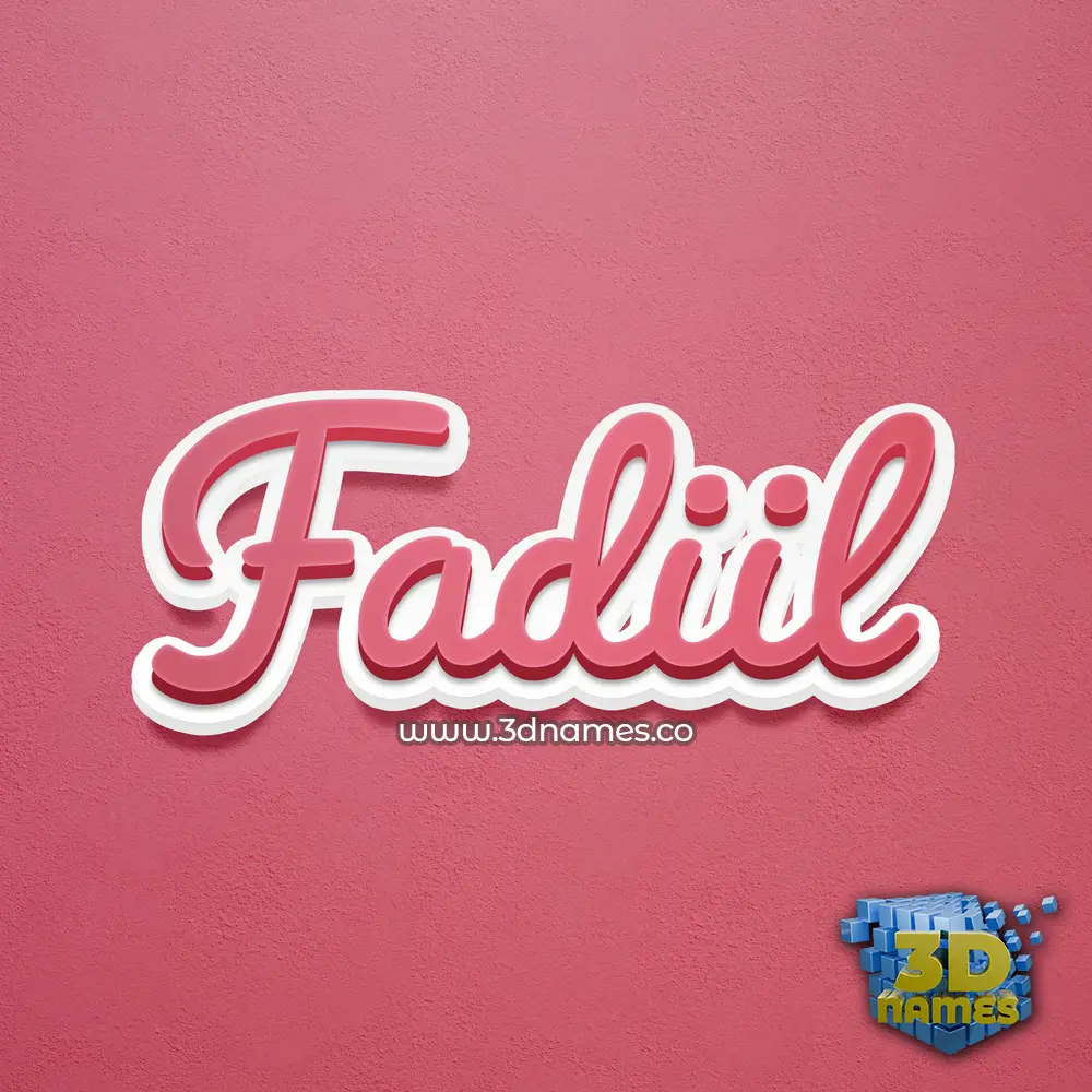 fadiil in Red Scribble style - 3D name wallpaper