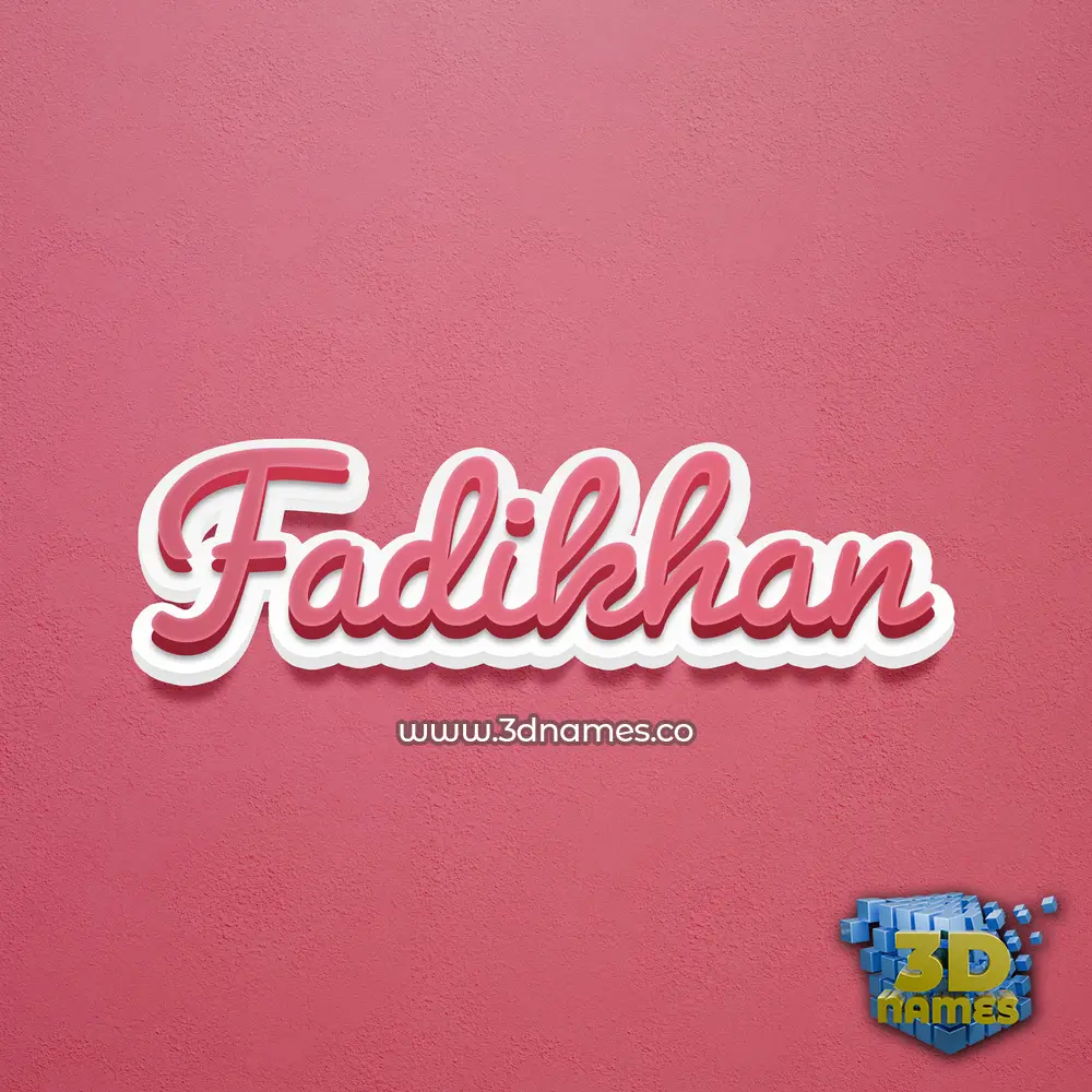 fadikhan in Red Scribble style - 3D name wallpaper