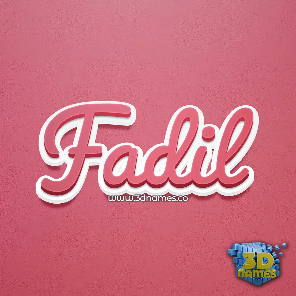 fadil in Red Scribble style - 3D name wallpaper