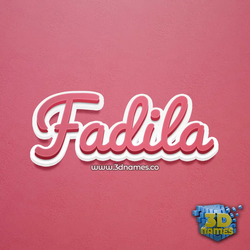 fadila in Red Scribble style - 3D name wallpaper