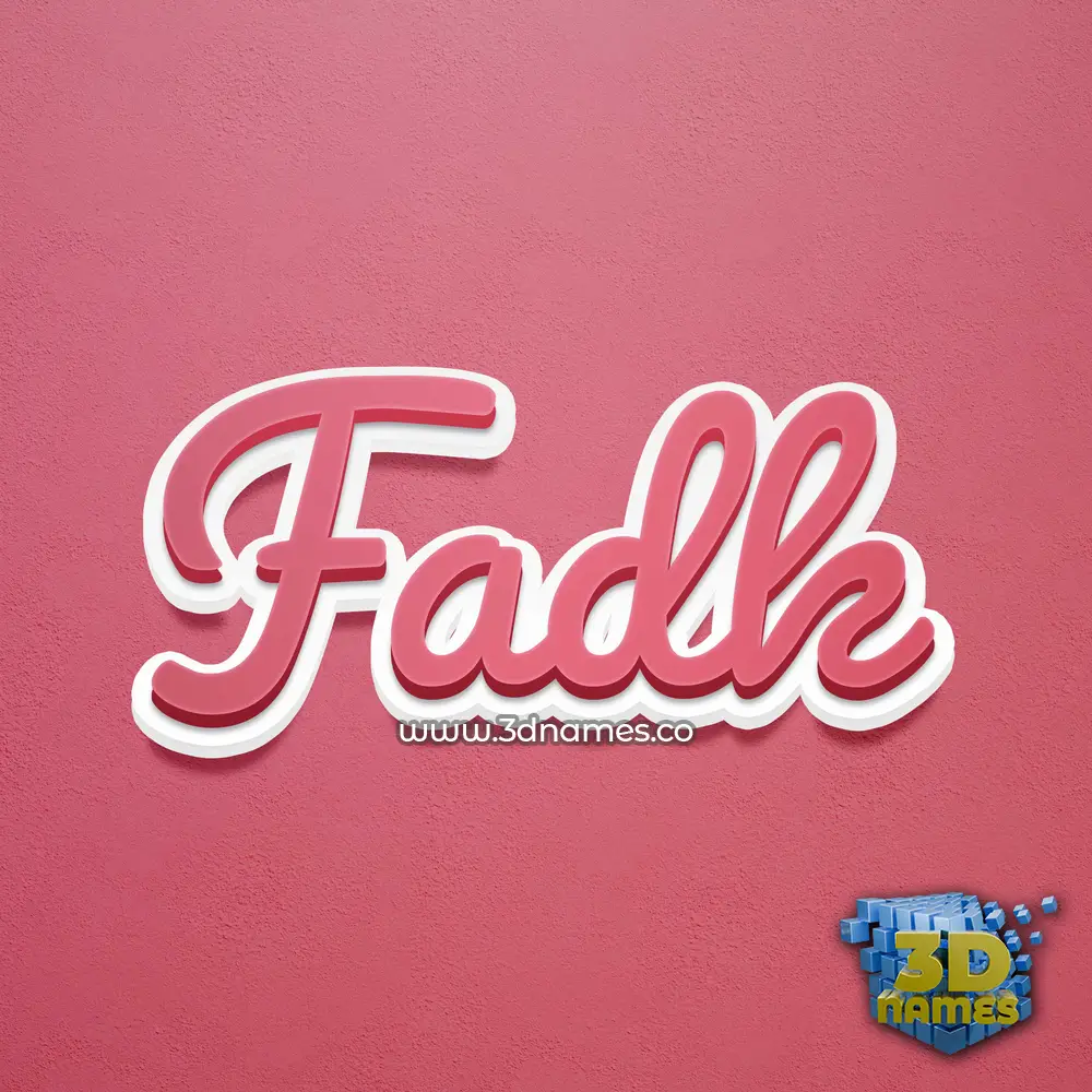 fadk in Red Scribble style - 3D name wallpaper