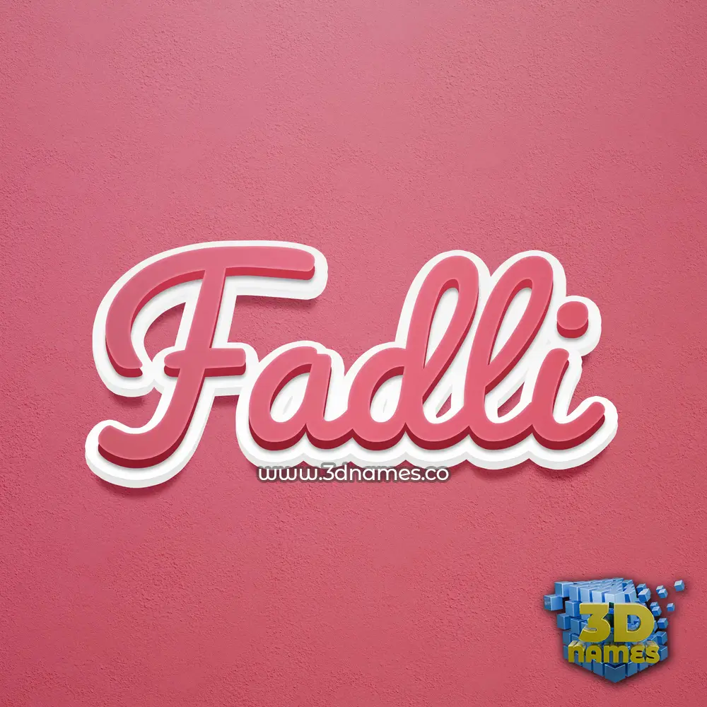 fadli in Red Scribble style - 3D name wallpaper