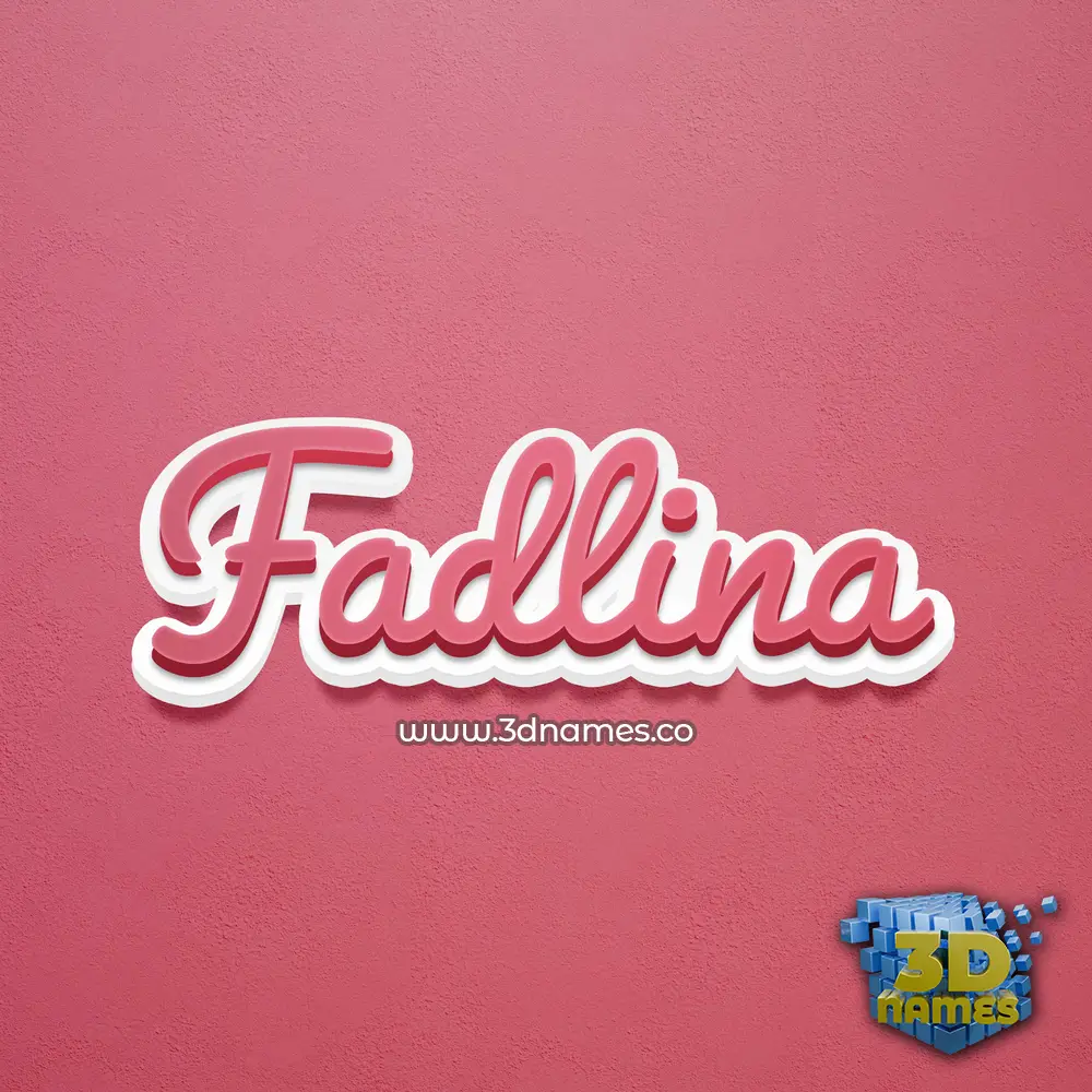 fadlina in Red Scribble style - 3D name wallpaper
