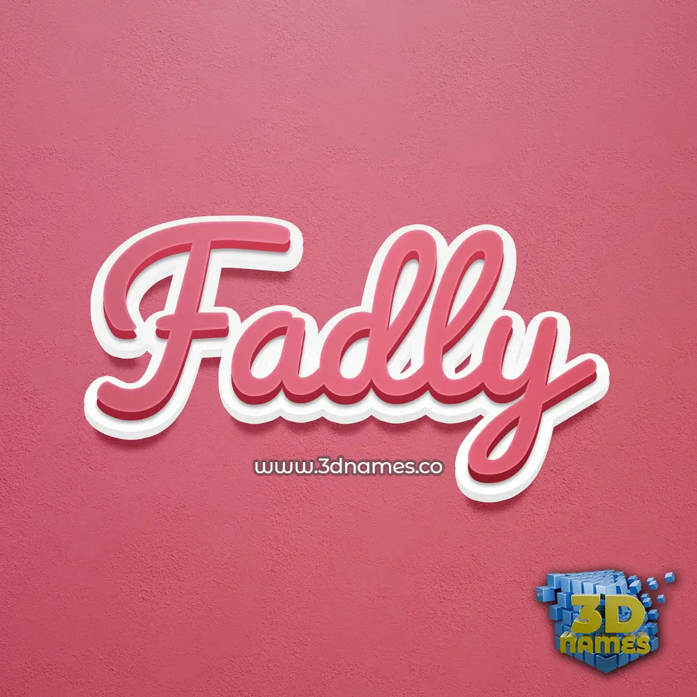 fadly in Red Scribble style - 3D name wallpaper
