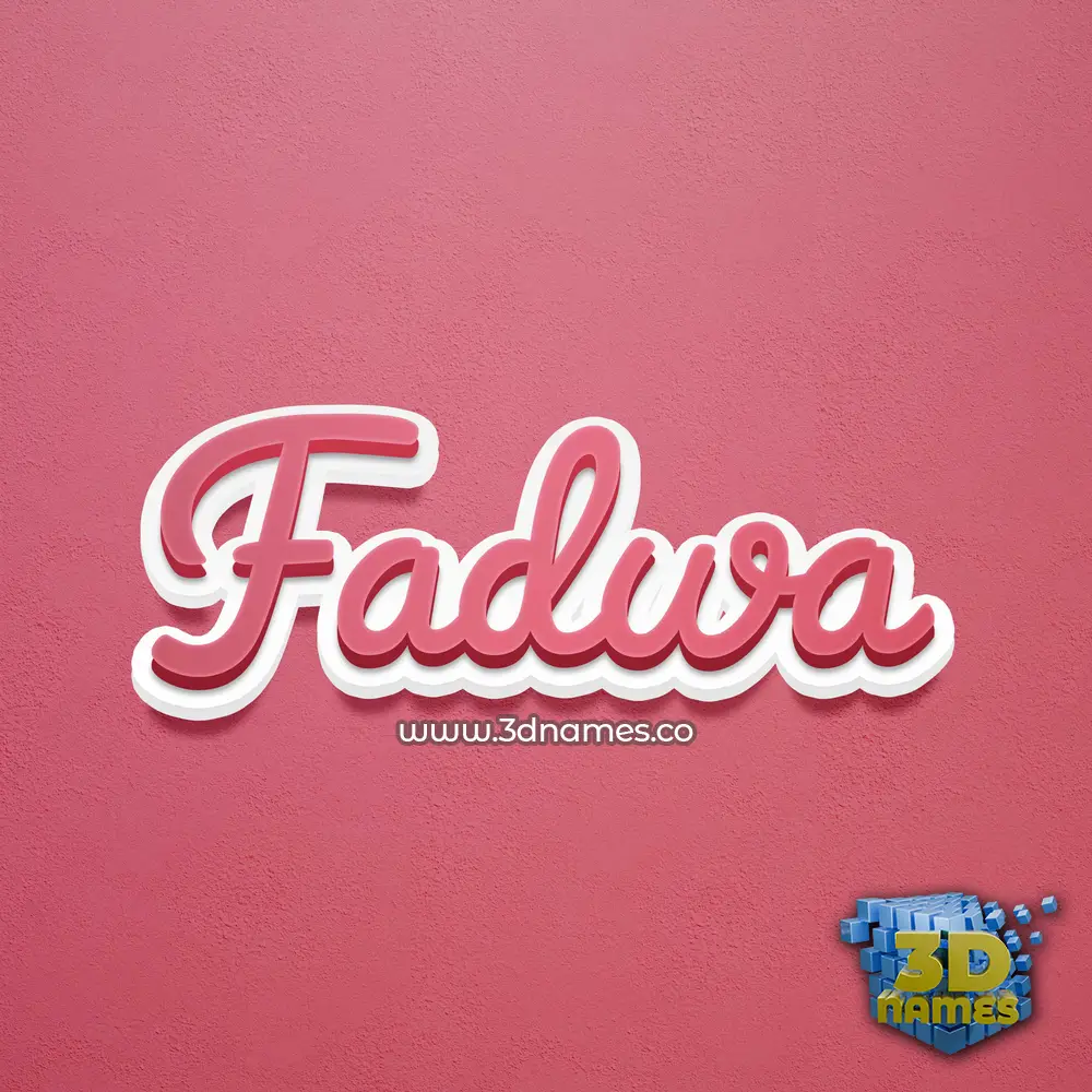 fadwa in Red Scribble style - 3D name wallpaper