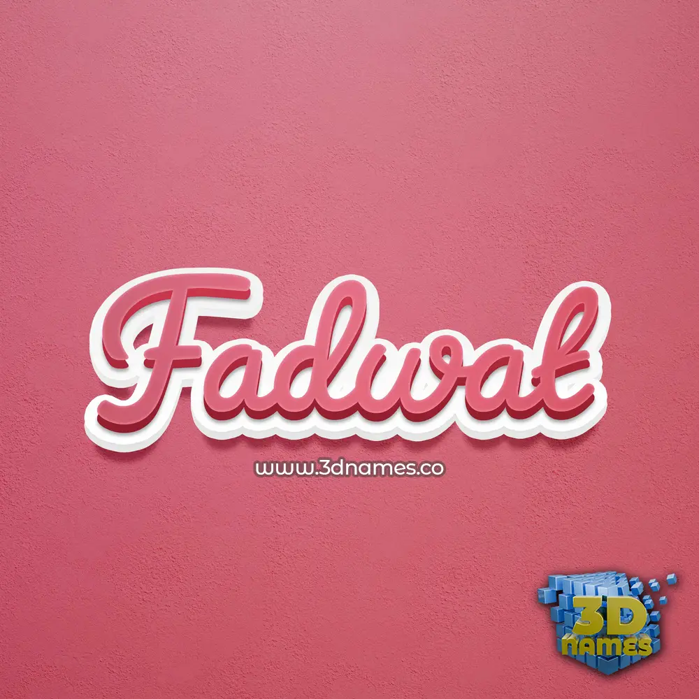 fadwat in Red Scribble style - 3D name wallpaper