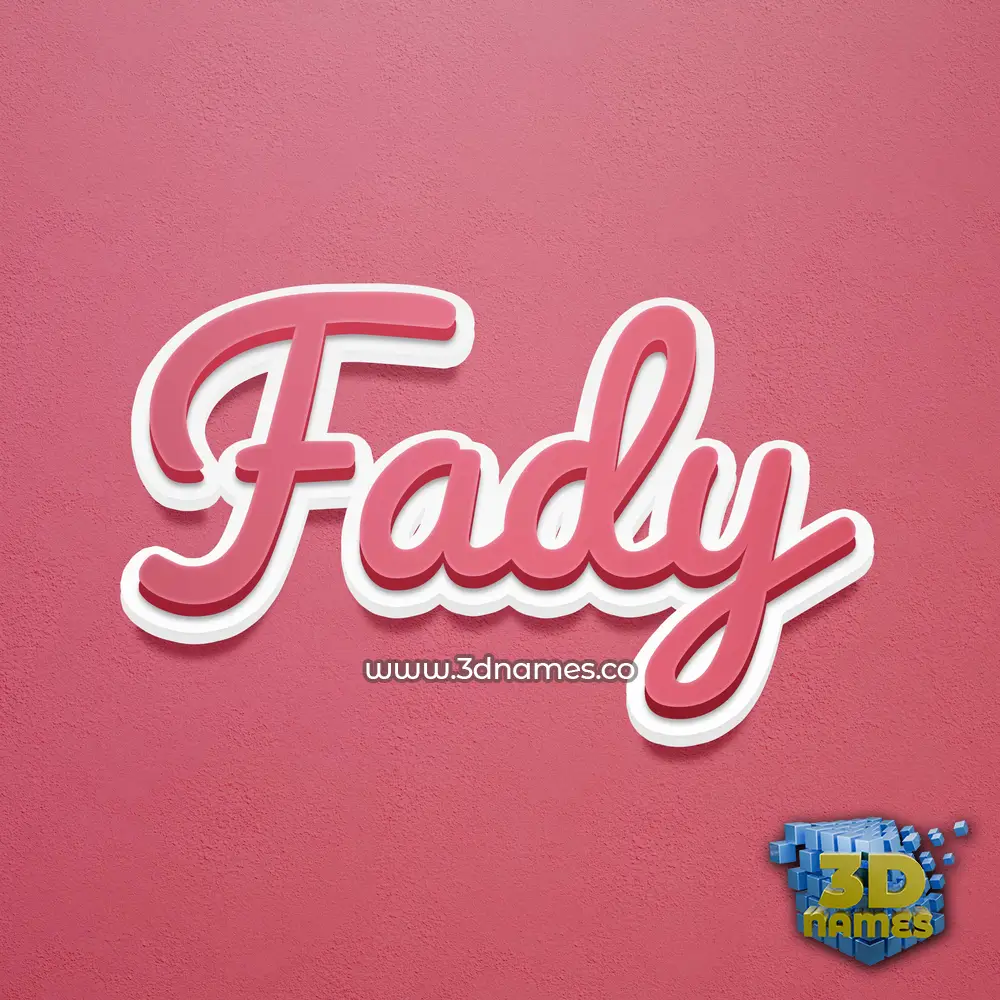 fady in Red Scribble style - 3D name wallpaper