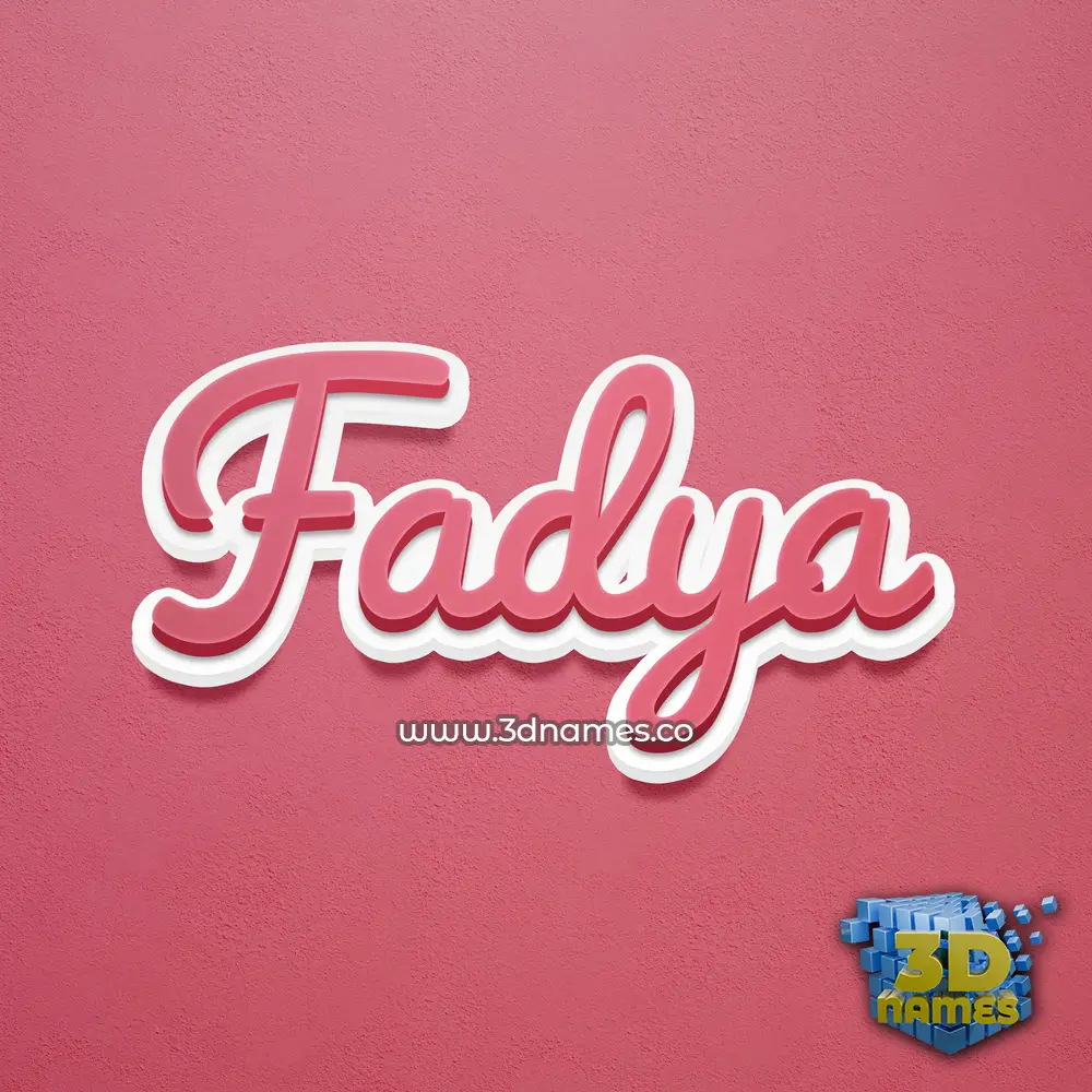 fadya in Red Scribble style - 3D name wallpaper