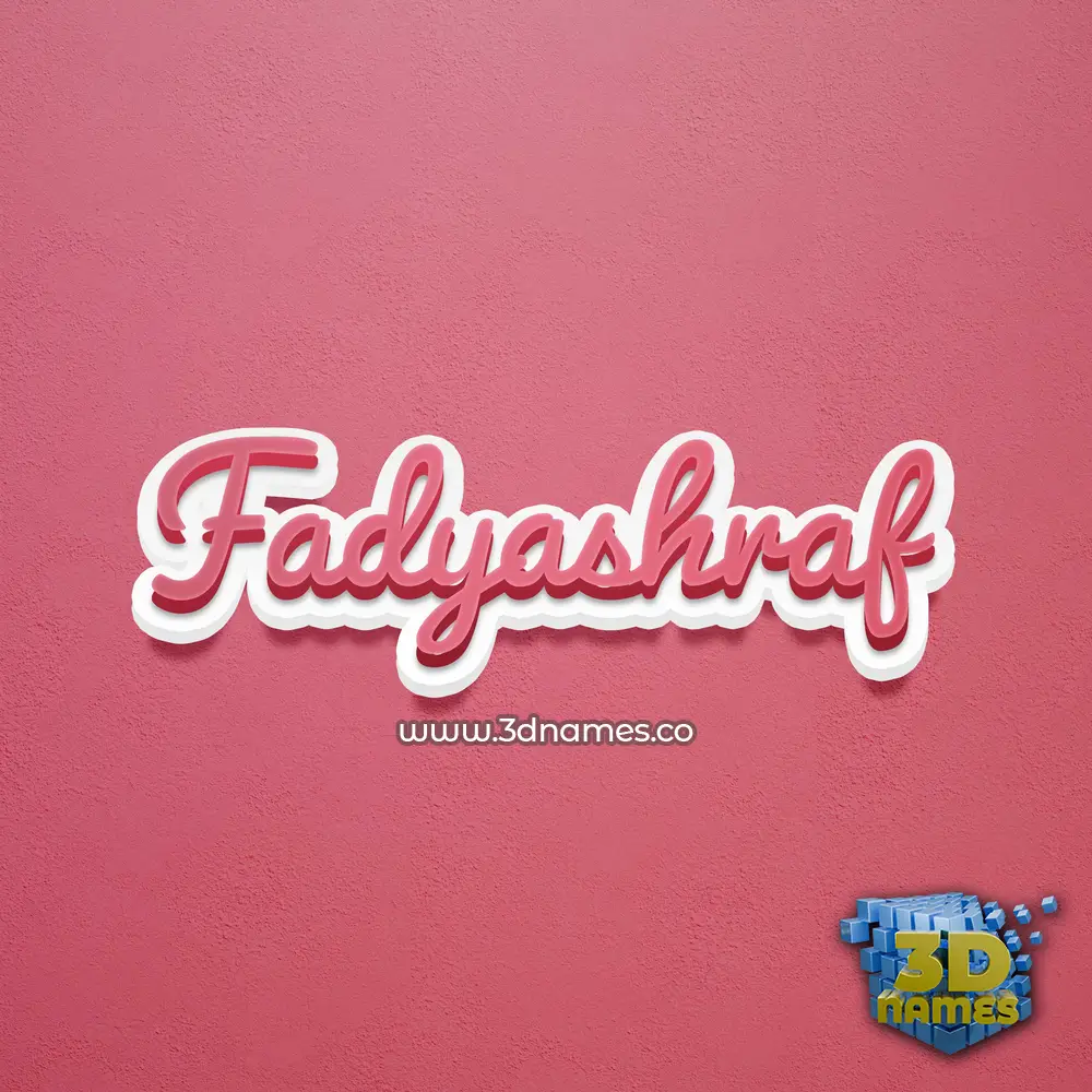 fadyashraf in Red Scribble style - 3D name wallpaper