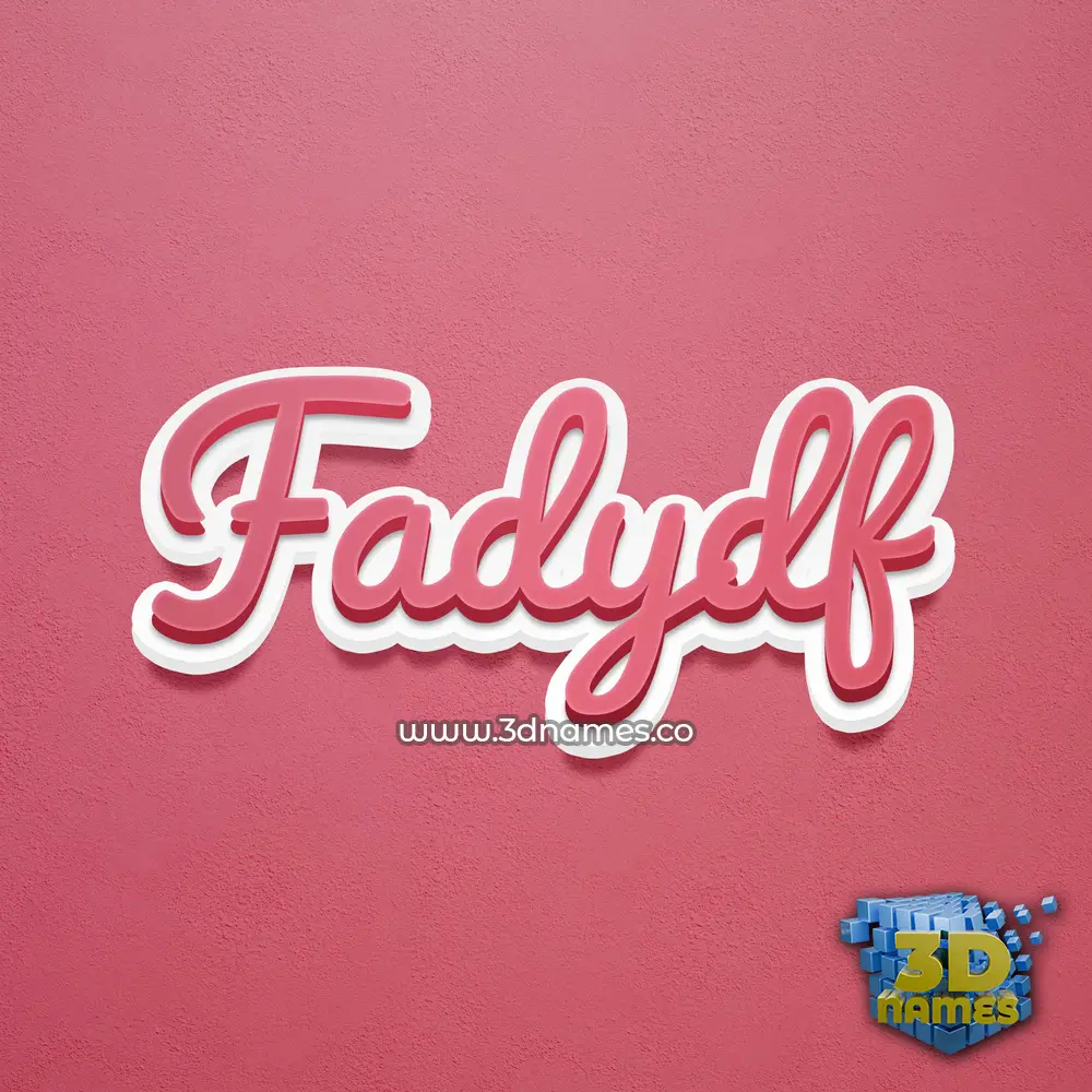 fadydf in Red Scribble style - 3D name wallpaper