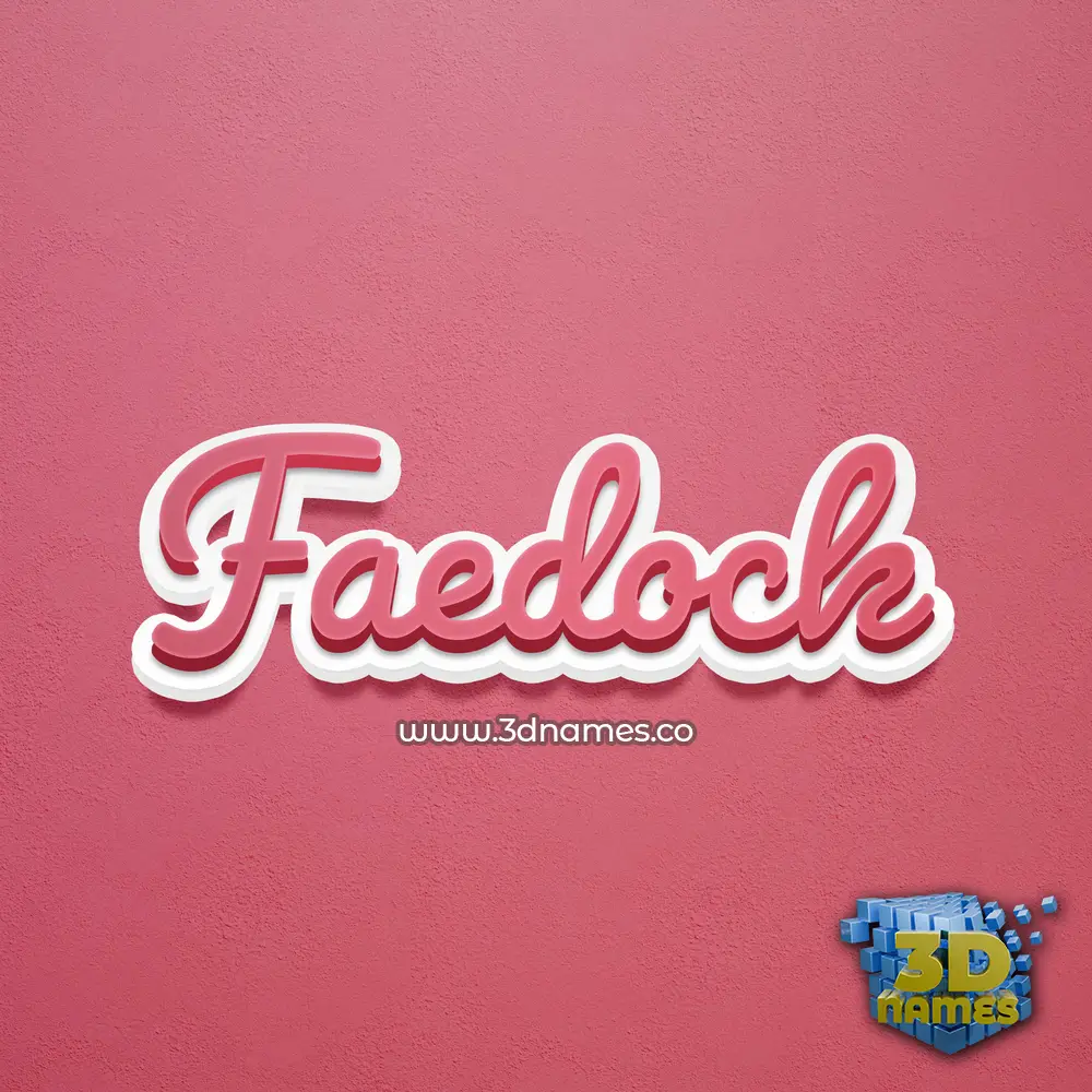 faedock in Red Scribble style - 3D name wallpaper