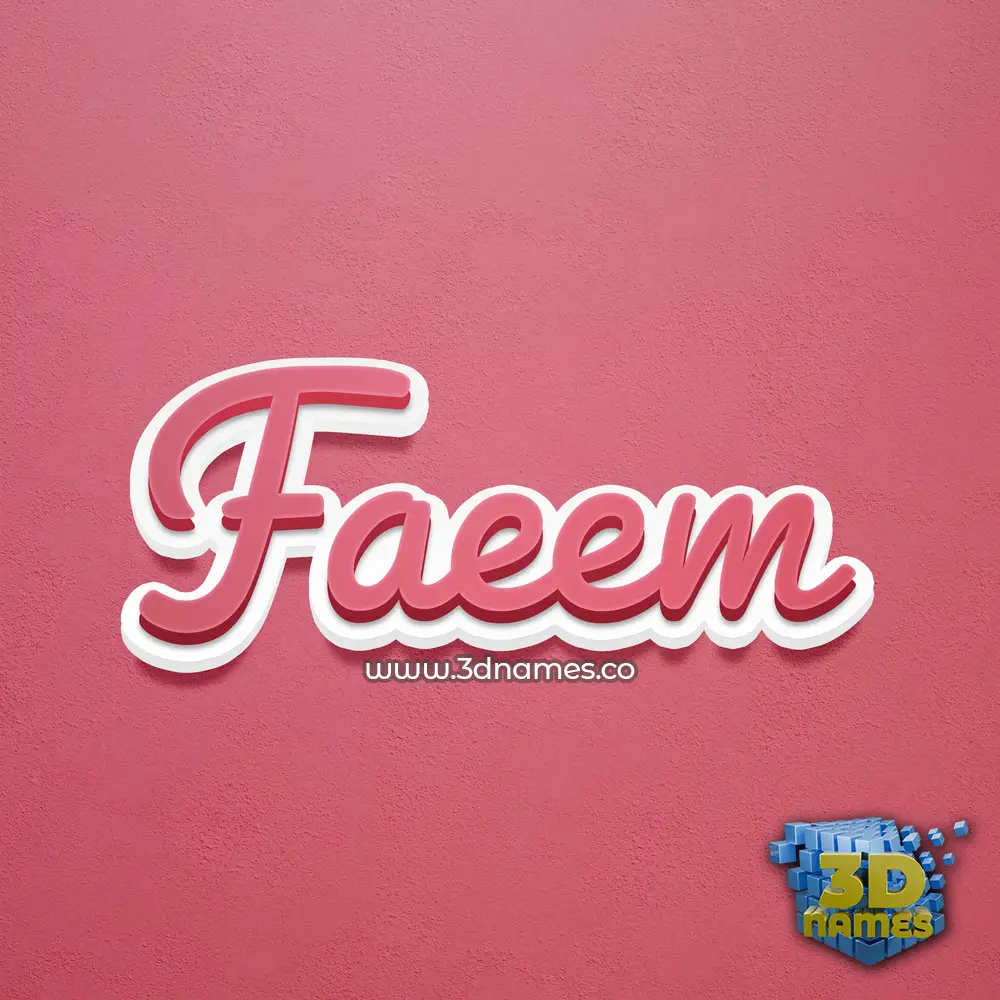 faeem in Red Scribble style - 3D name wallpaper