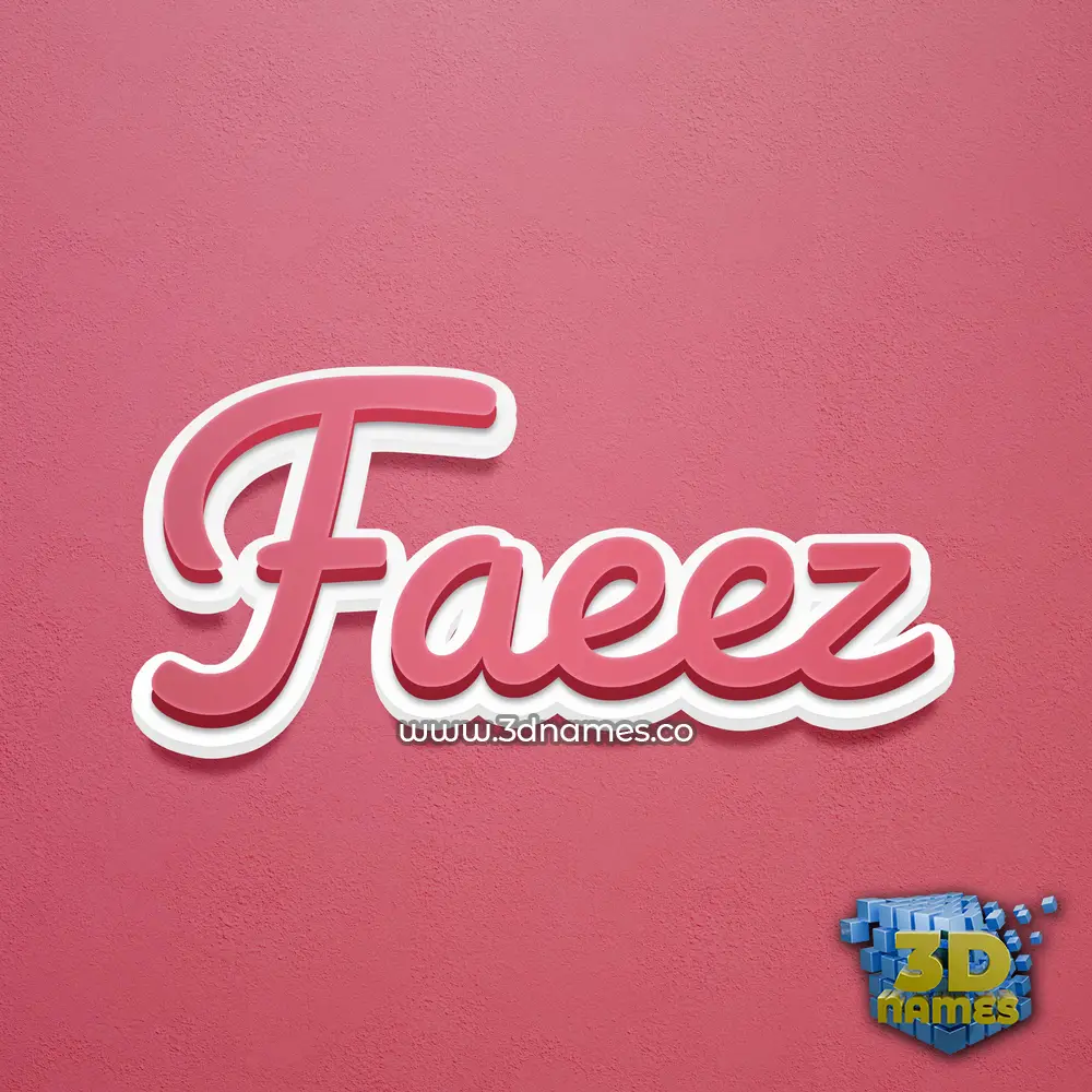faeez in Red Scribble style - 3D name wallpaper