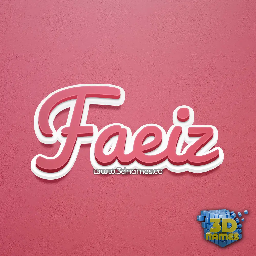 faeiz in Red Scribble style - 3D name wallpaper