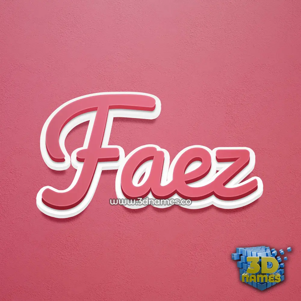 faez in Red Scribble style - 3D name wallpaper