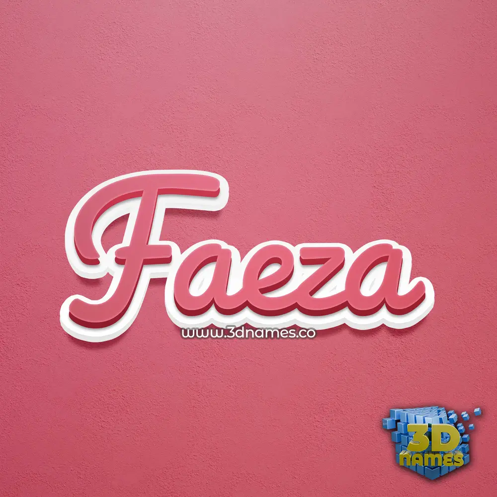 faeza in Red Scribble style - 3D name wallpaper