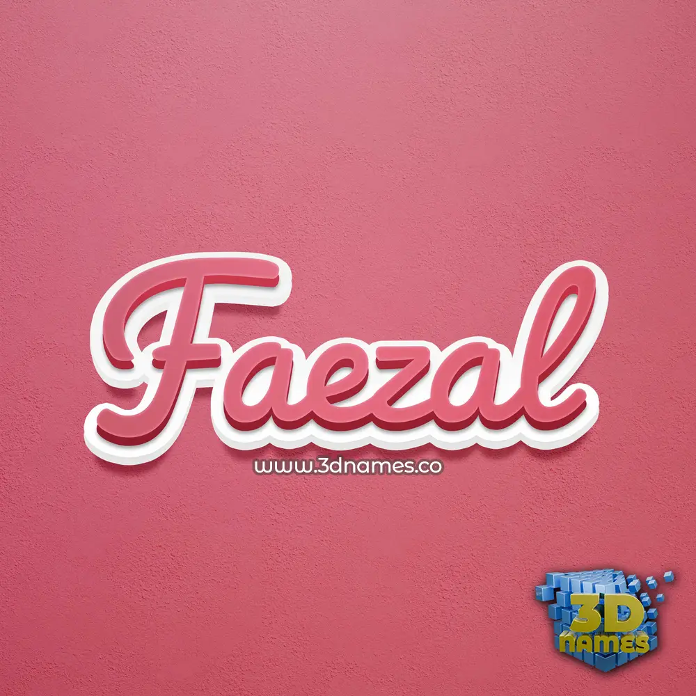 faezal in Red Scribble style - 3D name wallpaper