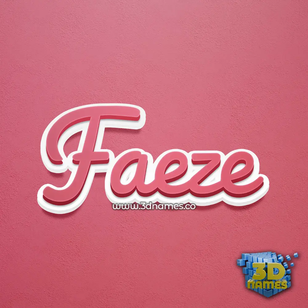 faeze in Red Scribble style - 3D name wallpaper