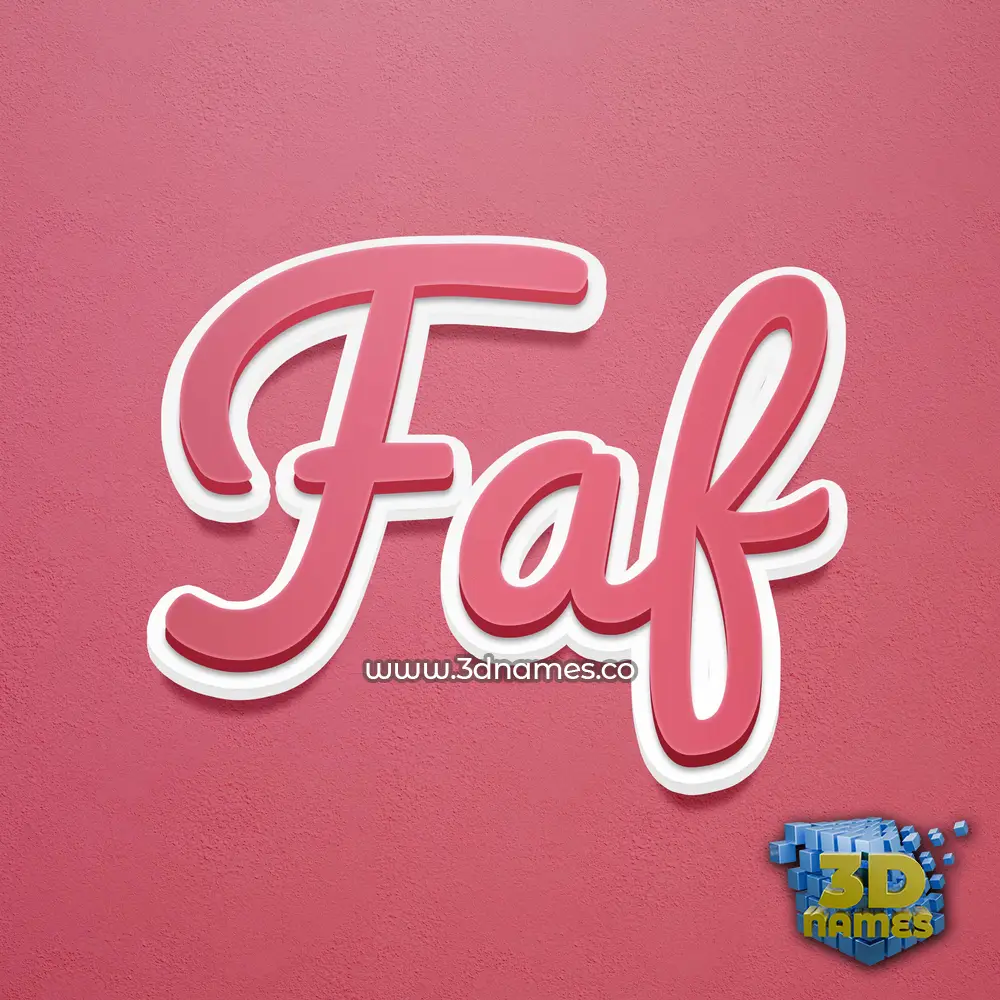 faf in Red Scribble style - 3D name wallpaper