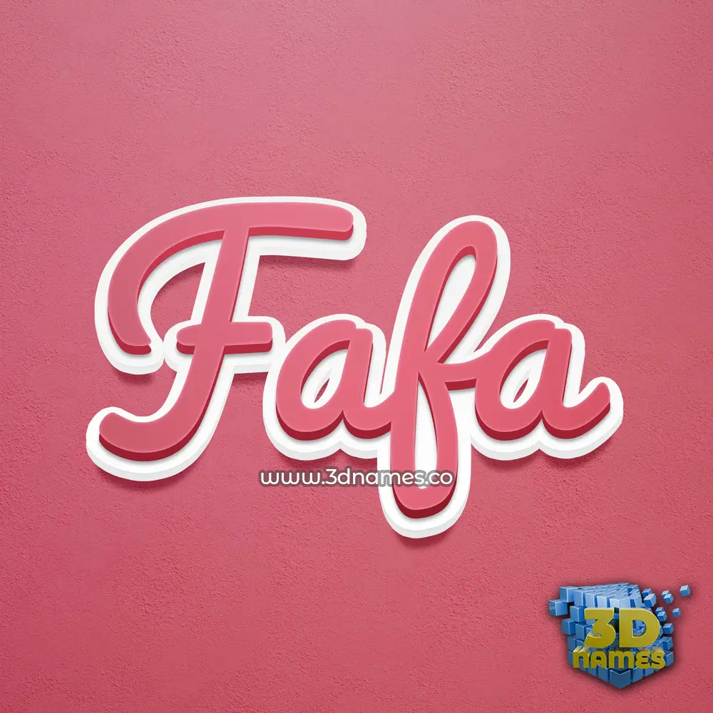 fafa in Red Scribble style - 3D name wallpaper