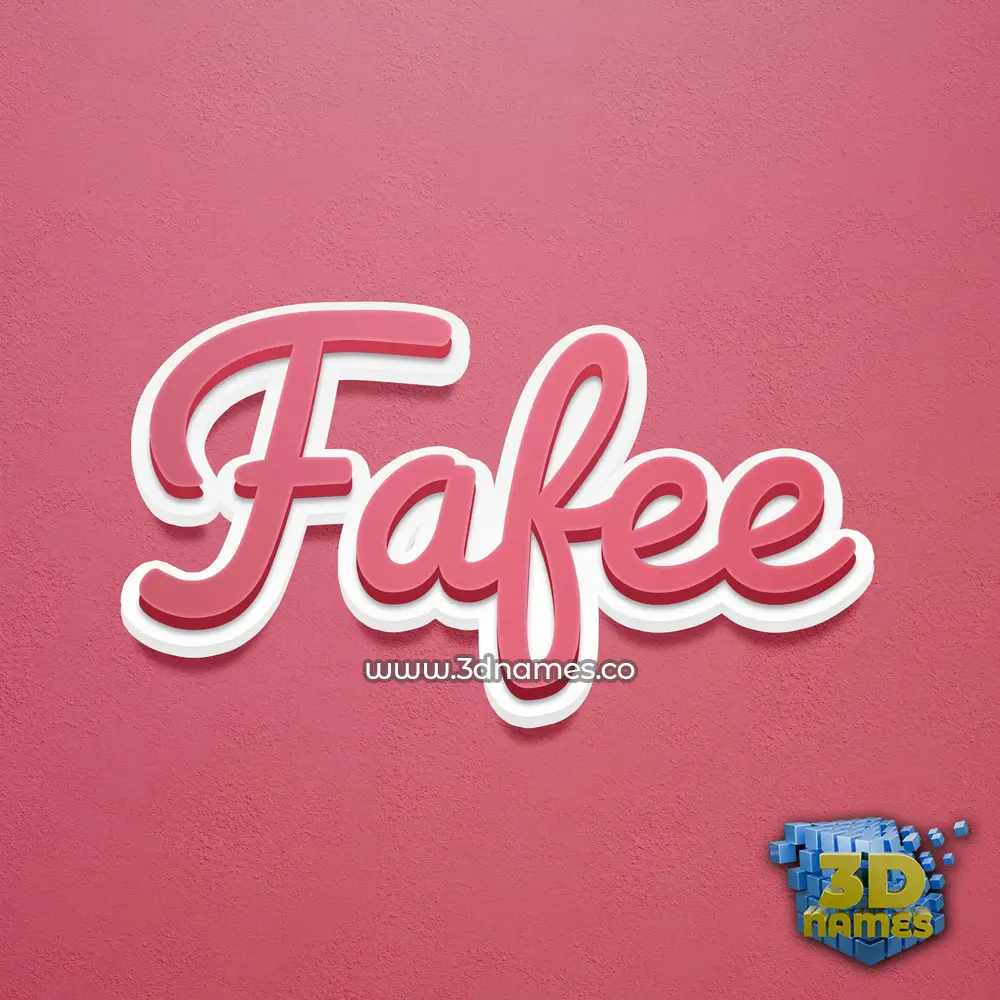 fafee in Red Scribble style - 3D name wallpaper