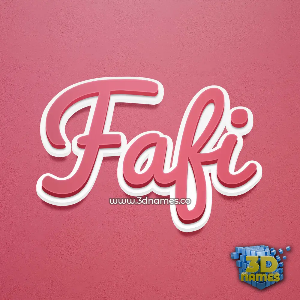 fafi in Red Scribble style - 3D name wallpaper